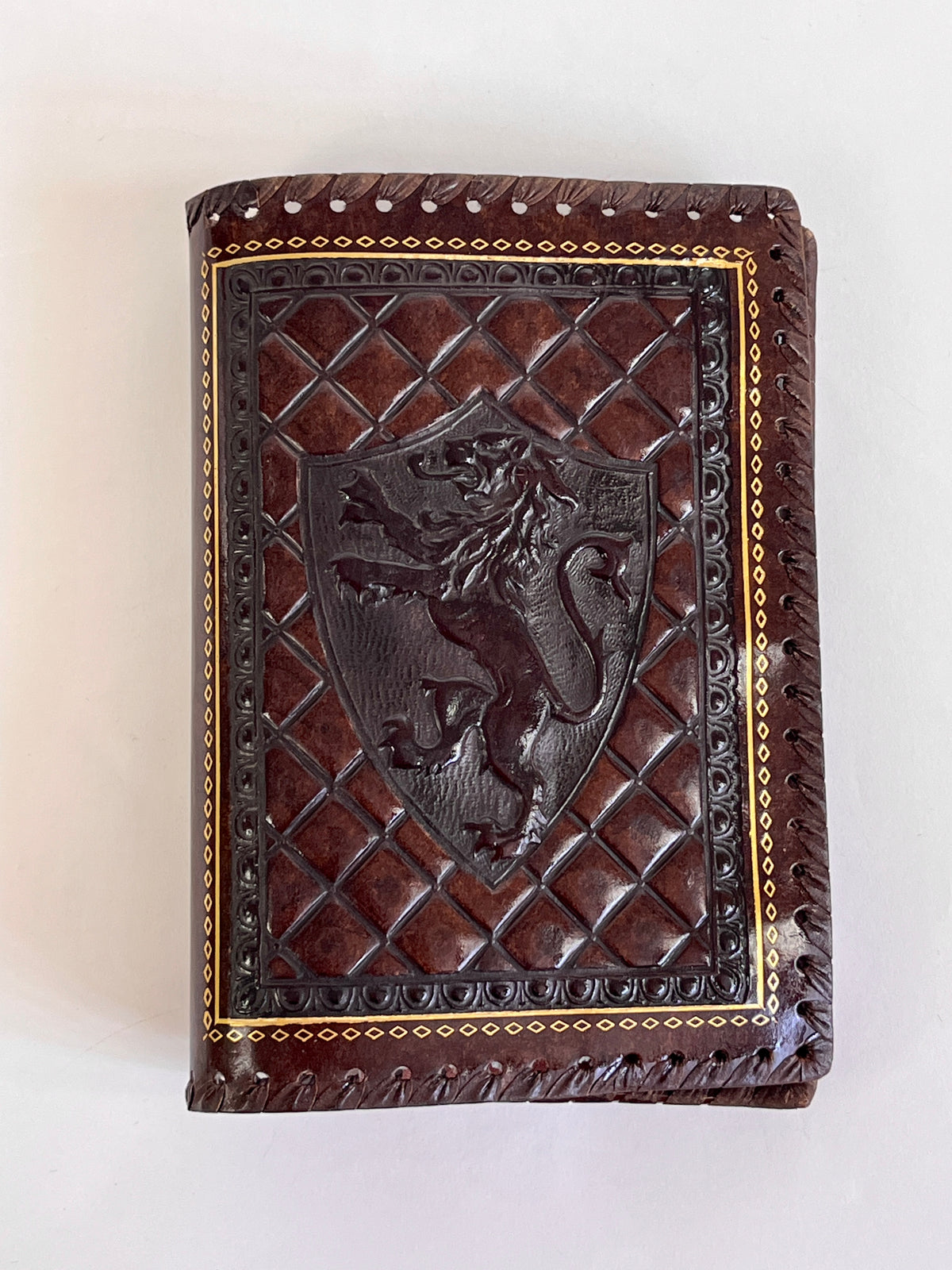 Vintage Italian Embossed Leather Book Cover