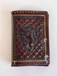 Vintage Italian Embossed Leather Book Cover