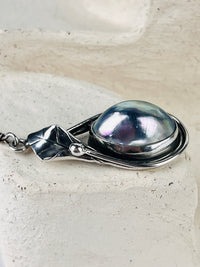 Vintage Osmena Pearl Sterling Calla Lily Earrings