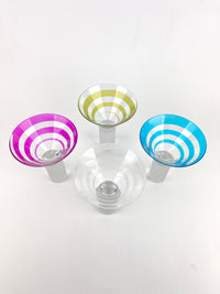 Postmodern Column Base Spiraled Martini Glasses