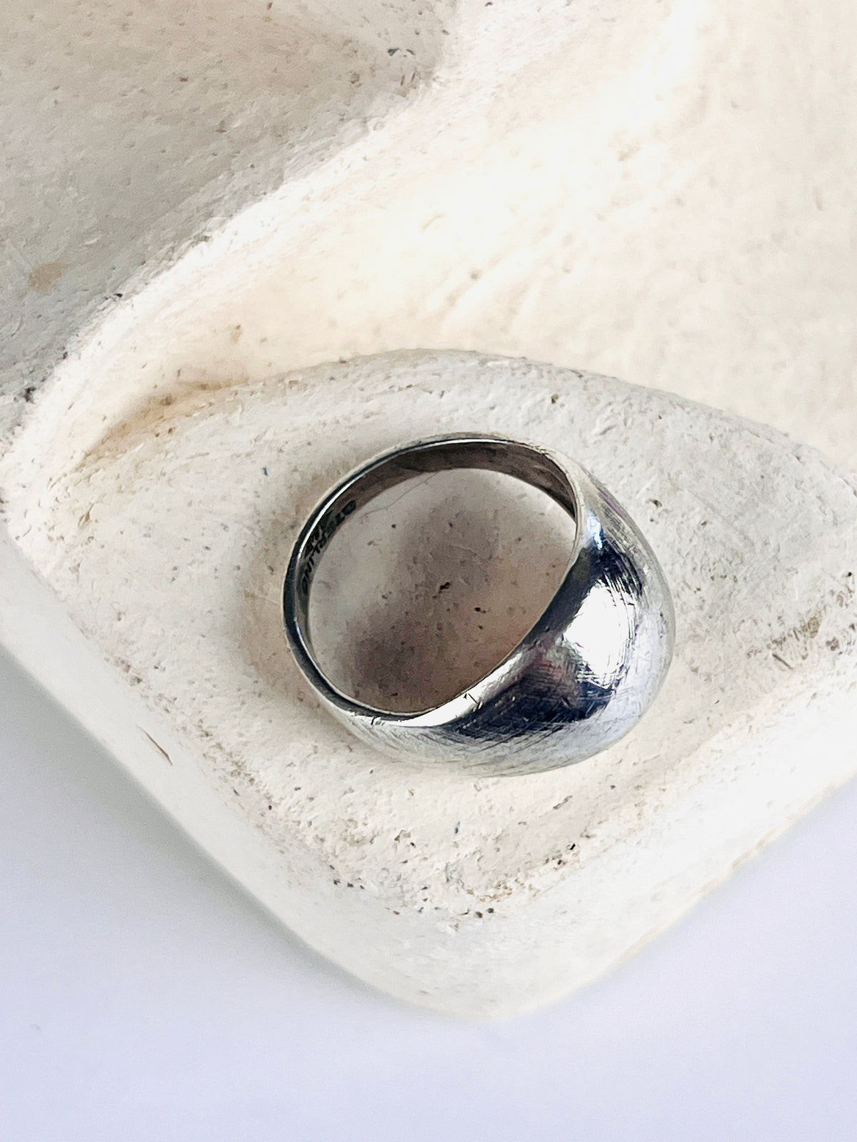 Modernist Sterling Dome Ring
