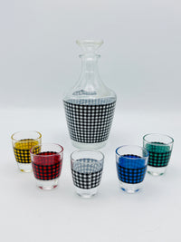 Vintage Houndstooth Decanter Set