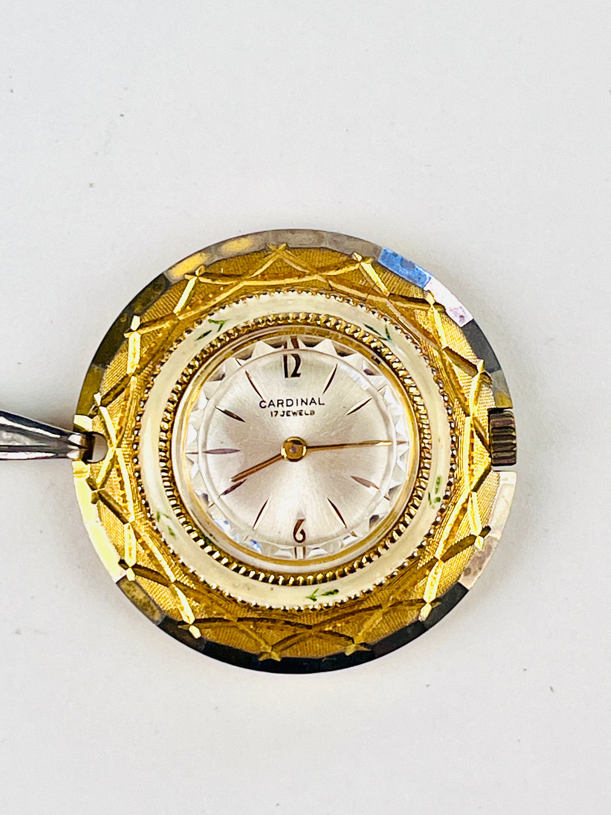 Vintage 1970s Watch Necklace with Rose Design