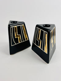 Vintage Modernist Ceramic Candle Holders