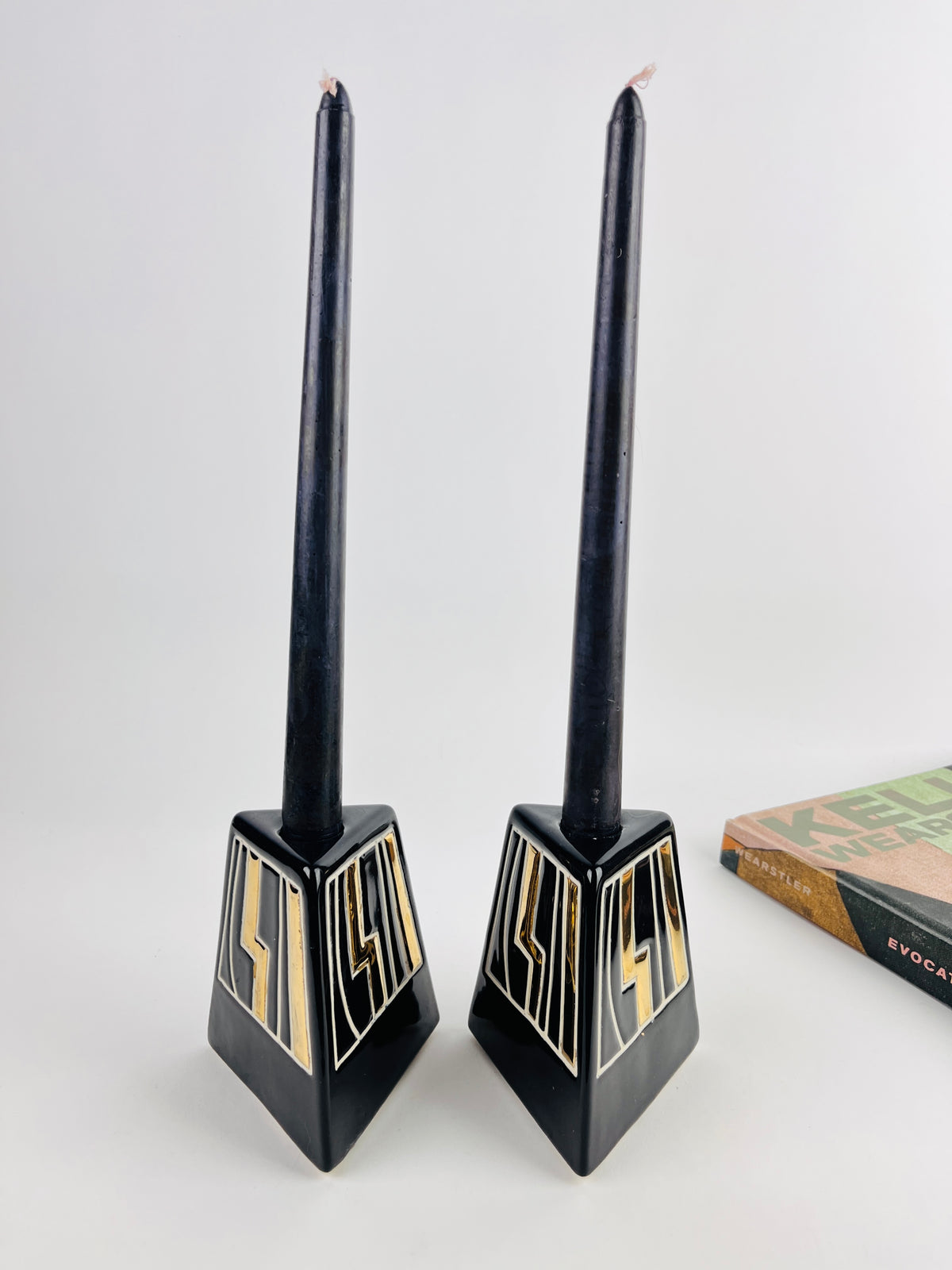 Vintage Modernist Ceramic Candle Holders