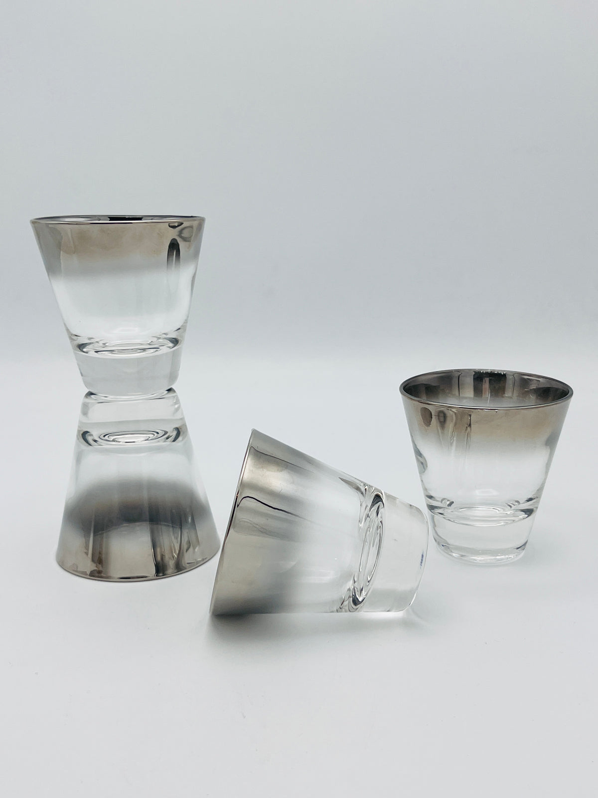 Vintage Silver Fade Shot Glasses