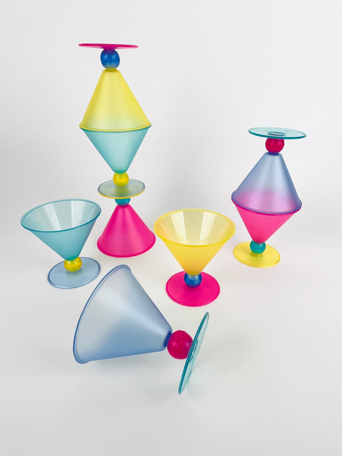 90s Memphis Style Cocktail Glasses
