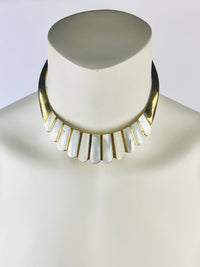 Vintage Brass & Mother of Pearl Necklace