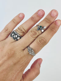 Modernist Sterling & Malachite Ring