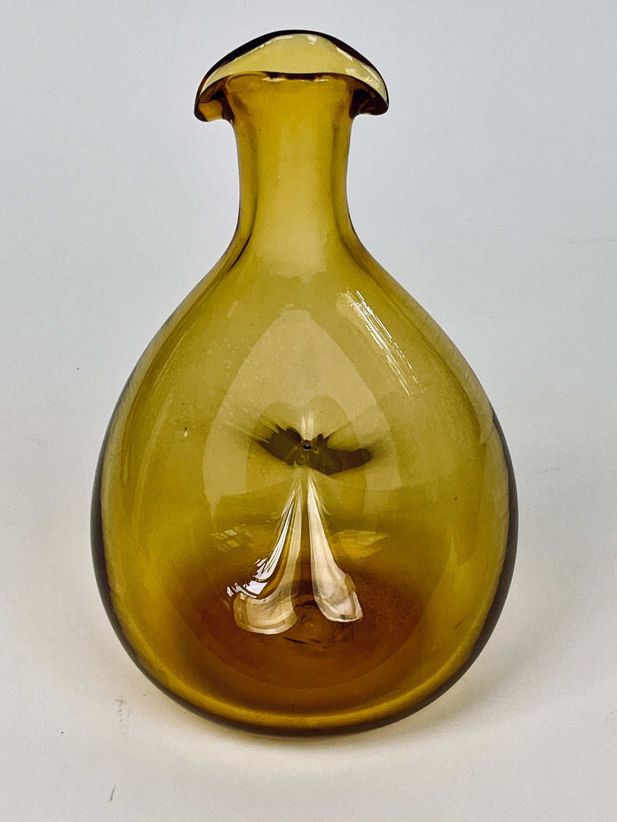 Vintage Amber Blown Glass Pitcher