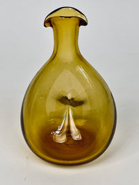 Vintage Amber Blown Glass Pitcher