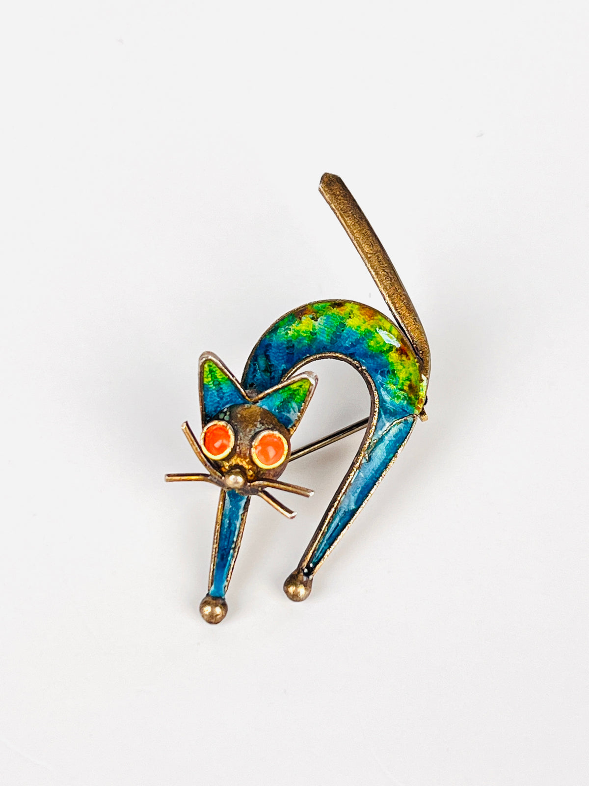 Vintage Psychedelic Cat Brooch