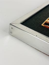 Vintage Handmade Needlepoint Art in Chrome Frame