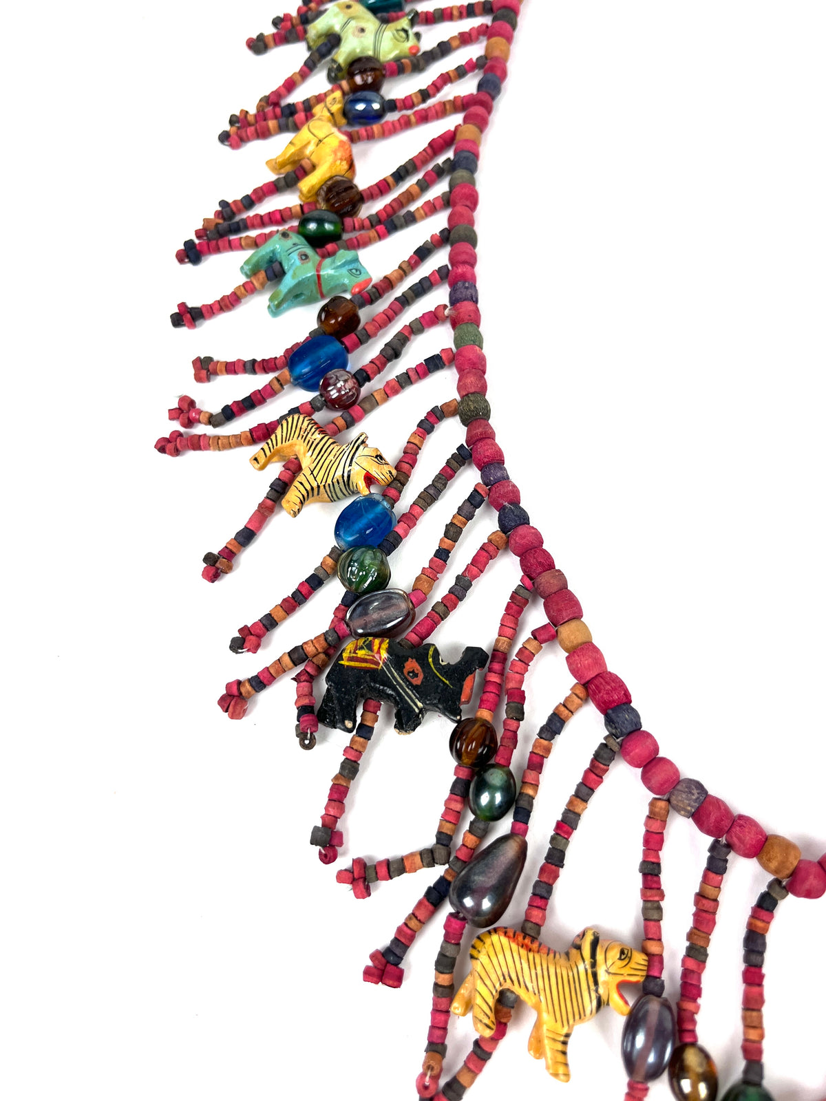 Vintage Carved Wood Animal Necklace