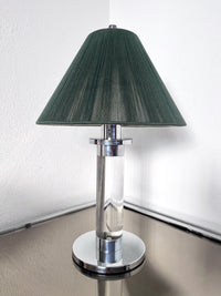 Vintage Lucite & Chrome Lamps with Shades by Frederick Cooper Chicago, A Pair