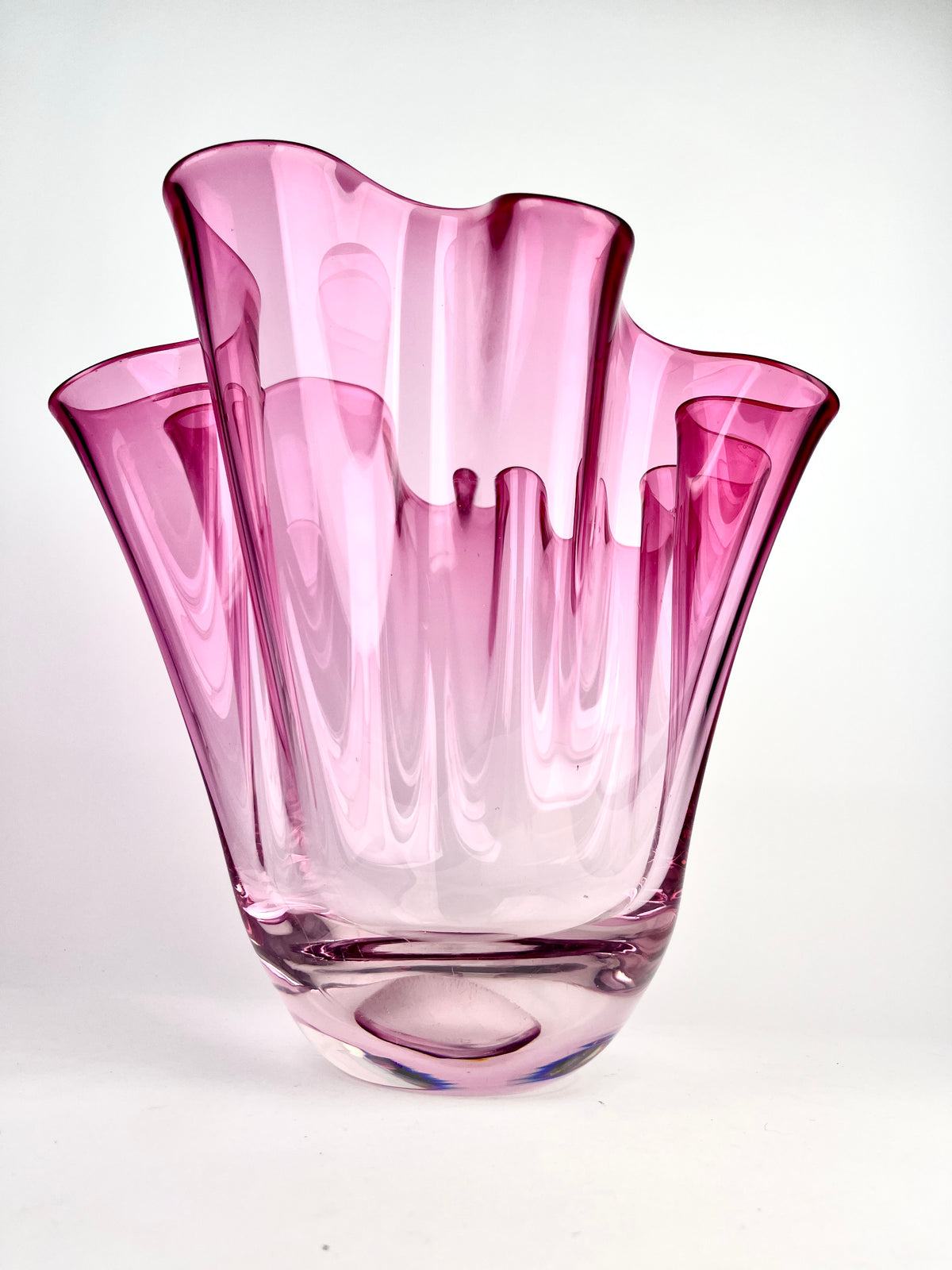 Monumental Blown Glass Fazzoletto Vase by Chalet Canada