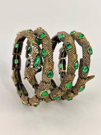Coiled Rhinestone Snake Bracelet