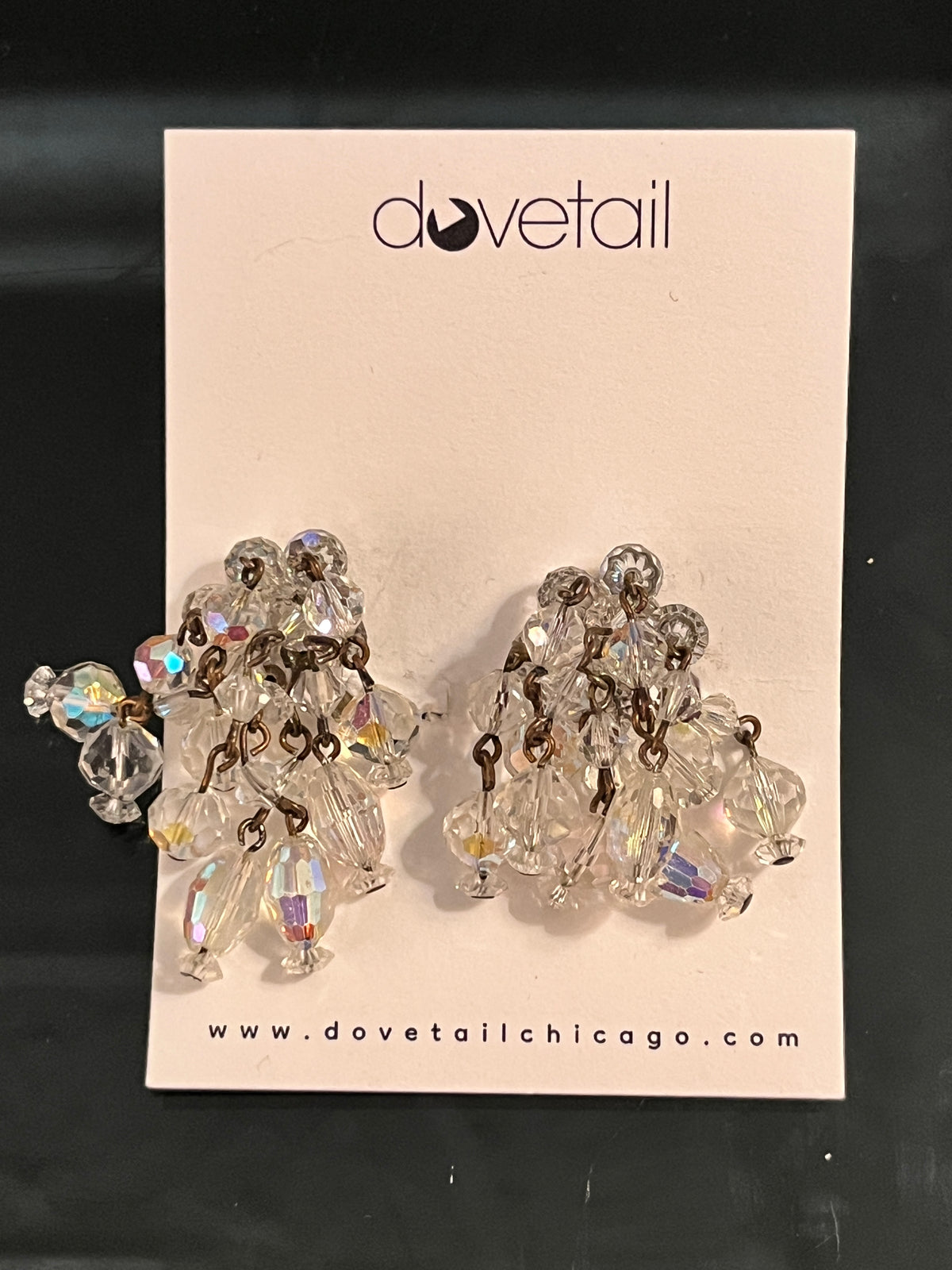 Crystal Bead Clip-On Earrings