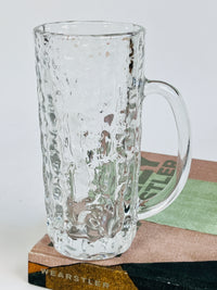 Vintage Textured Glass Tankard Mugs