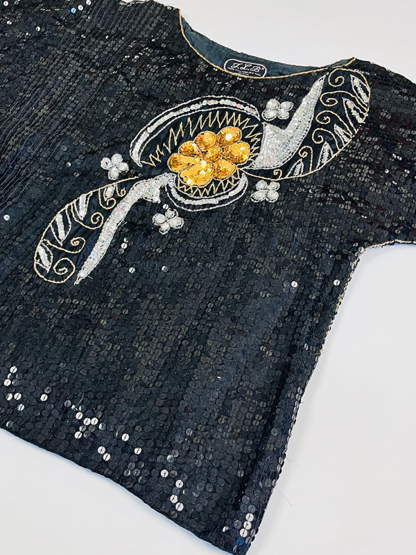 Vintage Silk Sequin Top