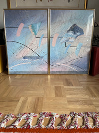 Pair of Postmodern Framed Art Prints