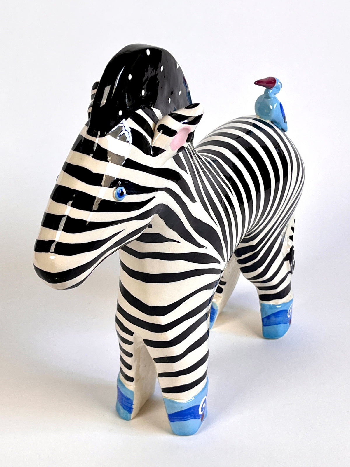 Vintage Postmodern Zebra Sculpture