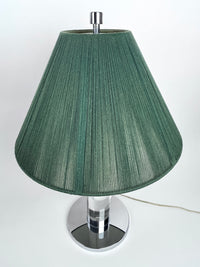 Vintage Lucite & Chrome Lamps with Shades by Frederick Cooper Chicago, A Pair