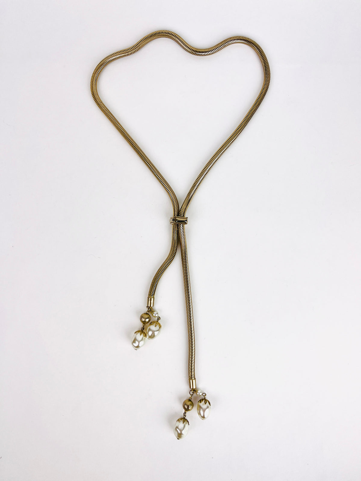 Vintage Adjustable Faux Pearl Necklace