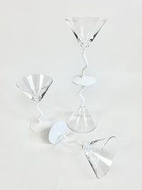 Postmodern Martini Glasses - White Stems