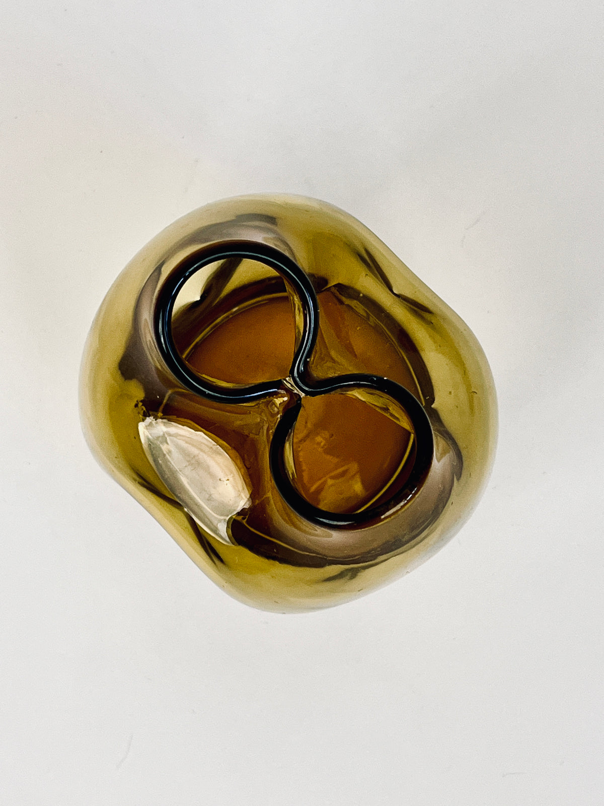 Vintage Amber Blown Glass Vase