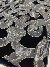 Vintage Black and Silver Metallic Blouse