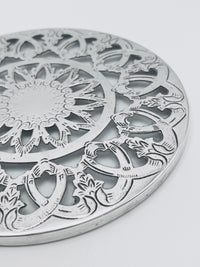 Vintage Silverplate & Glass Trivet