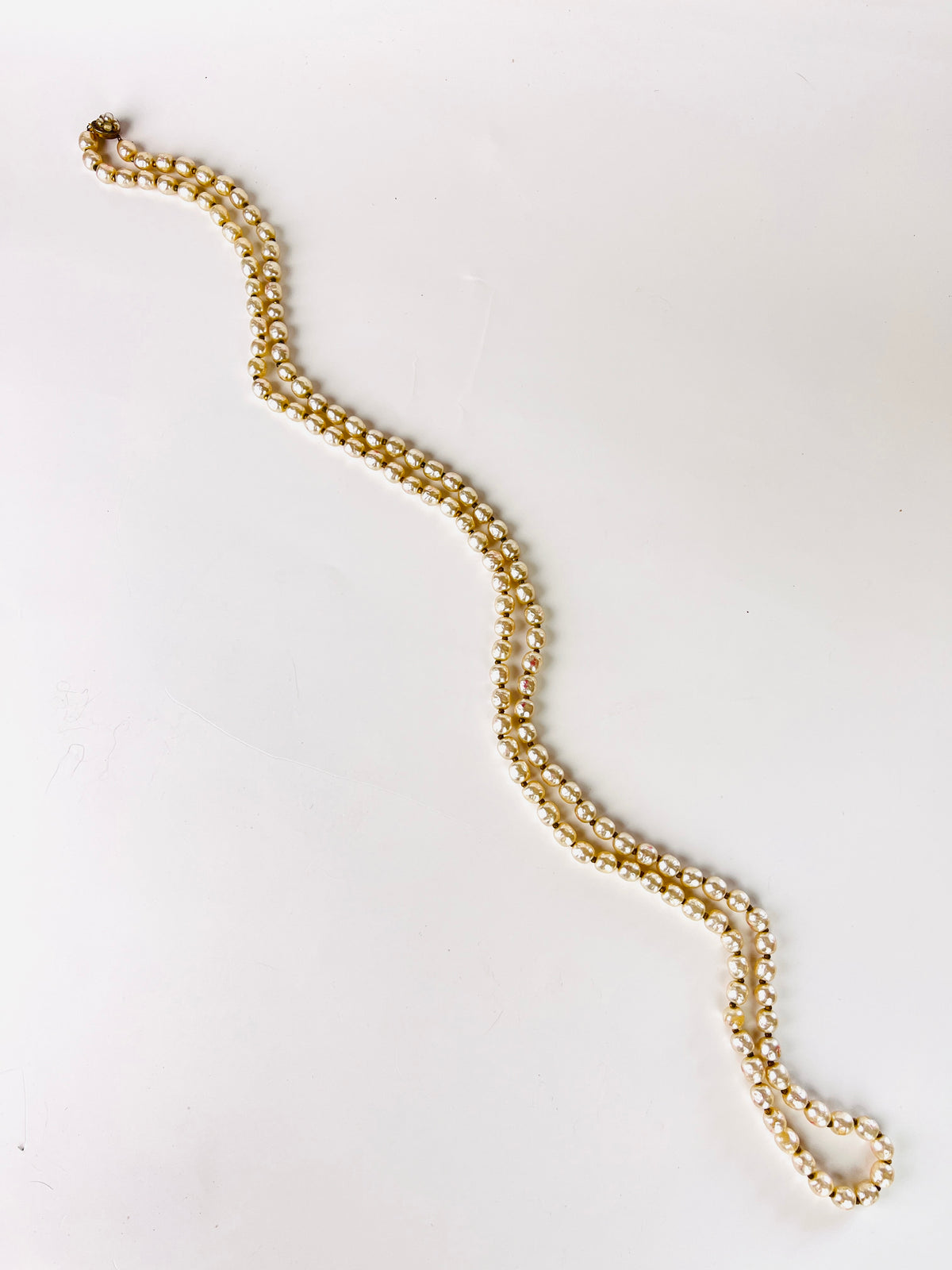 Vintage Miriam Haskell Faux Baroque Pearl Opera Necklace