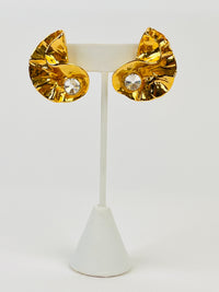 Vintage Sculptural Rhinestone Earrings