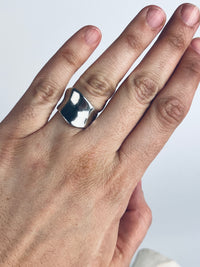 Vintage Modernist Sterling Silver Wave Ring