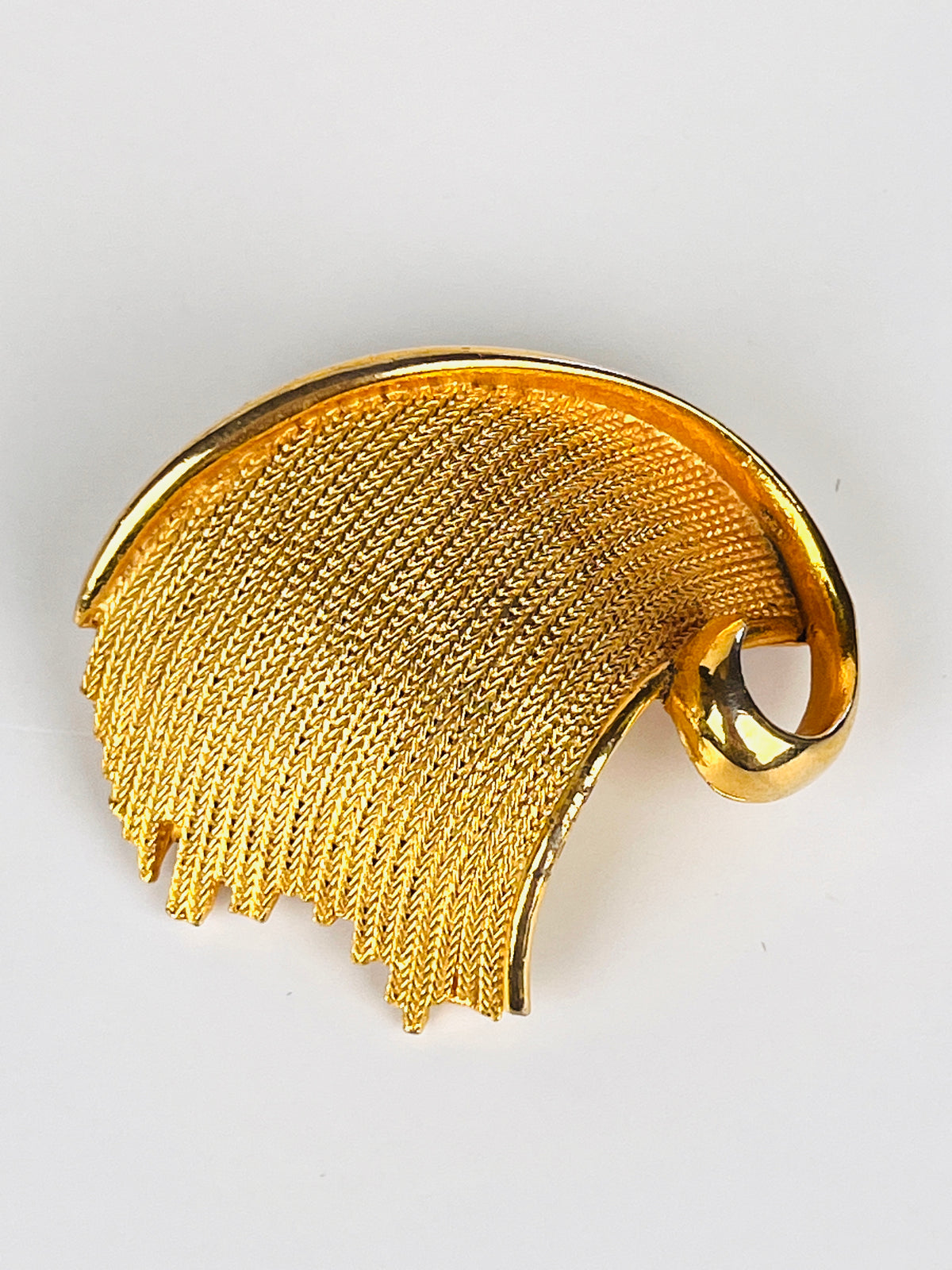 Vintage Gold Tone Swirl Brooch