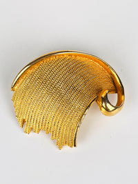 Vintage Gold Tone Swirl Brooch