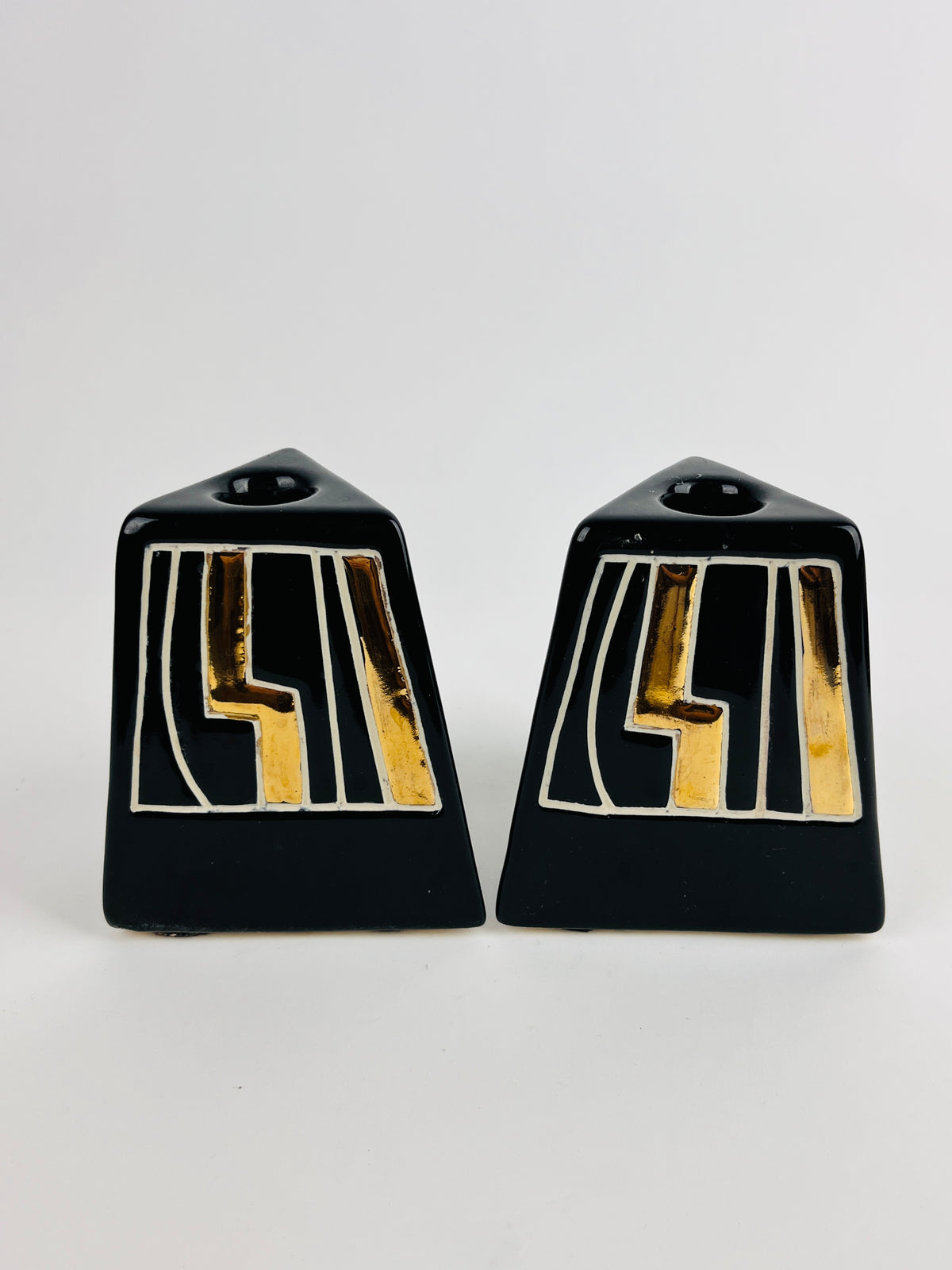 Vintage Modernist Ceramic Candle Holders