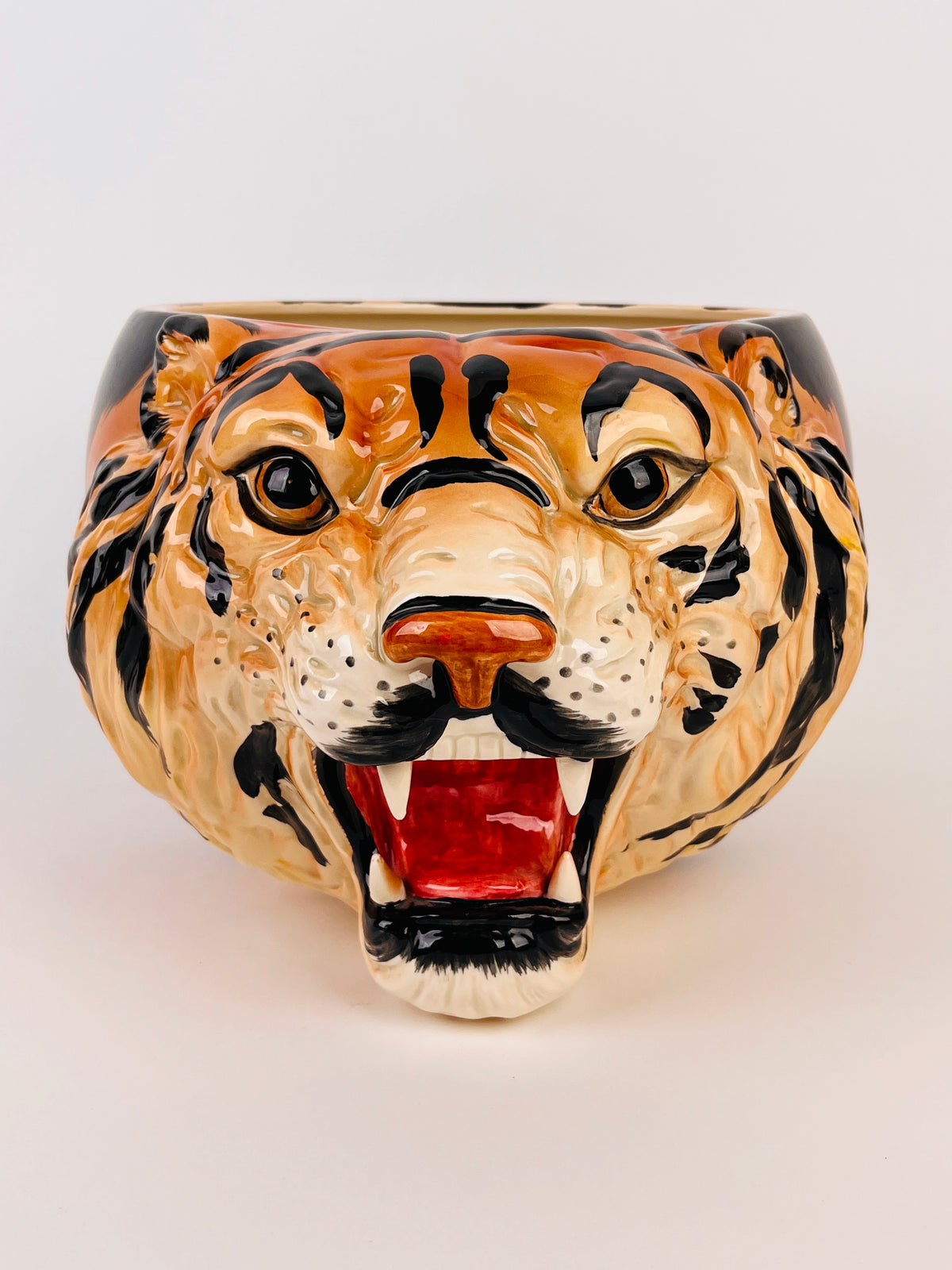 Rare Vintage Fitz & Floyd Tiger Head Planter