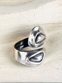 Modernist Sterling Bypass Ring
