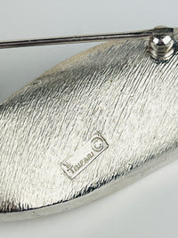 Vintage Crown Trifari Textured Silver Brooch