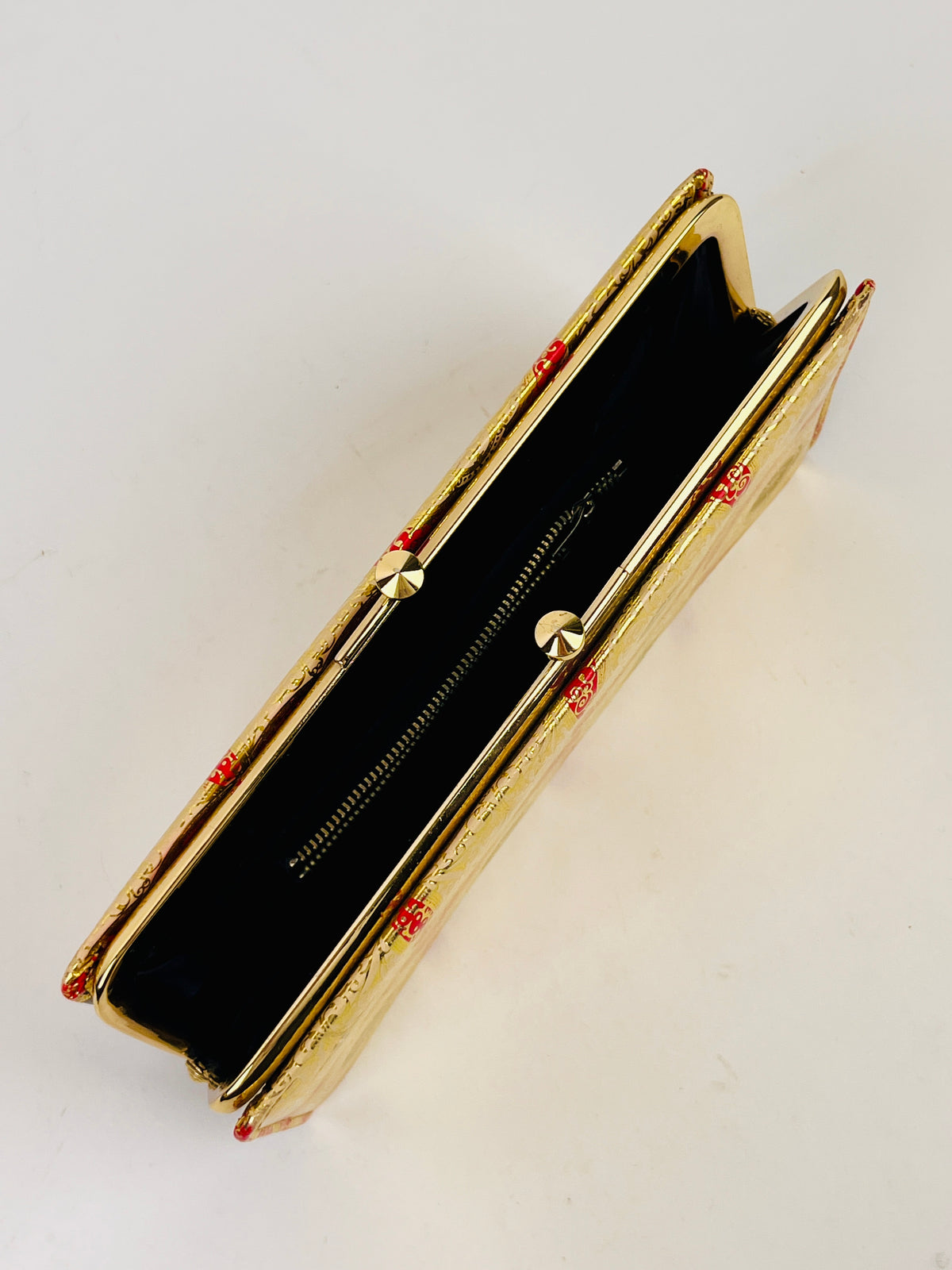 1960s Gold Embossed Leather Clutch