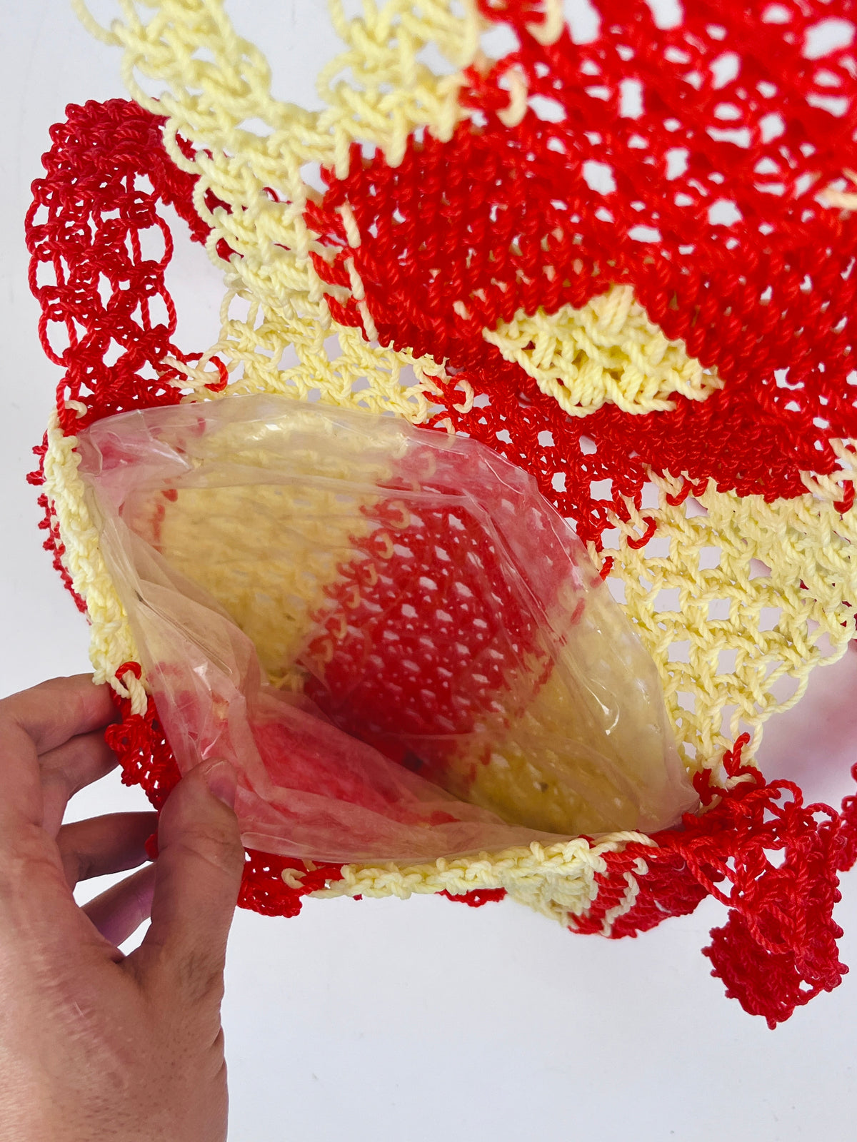 Vintage Plastic Macrame Bag
