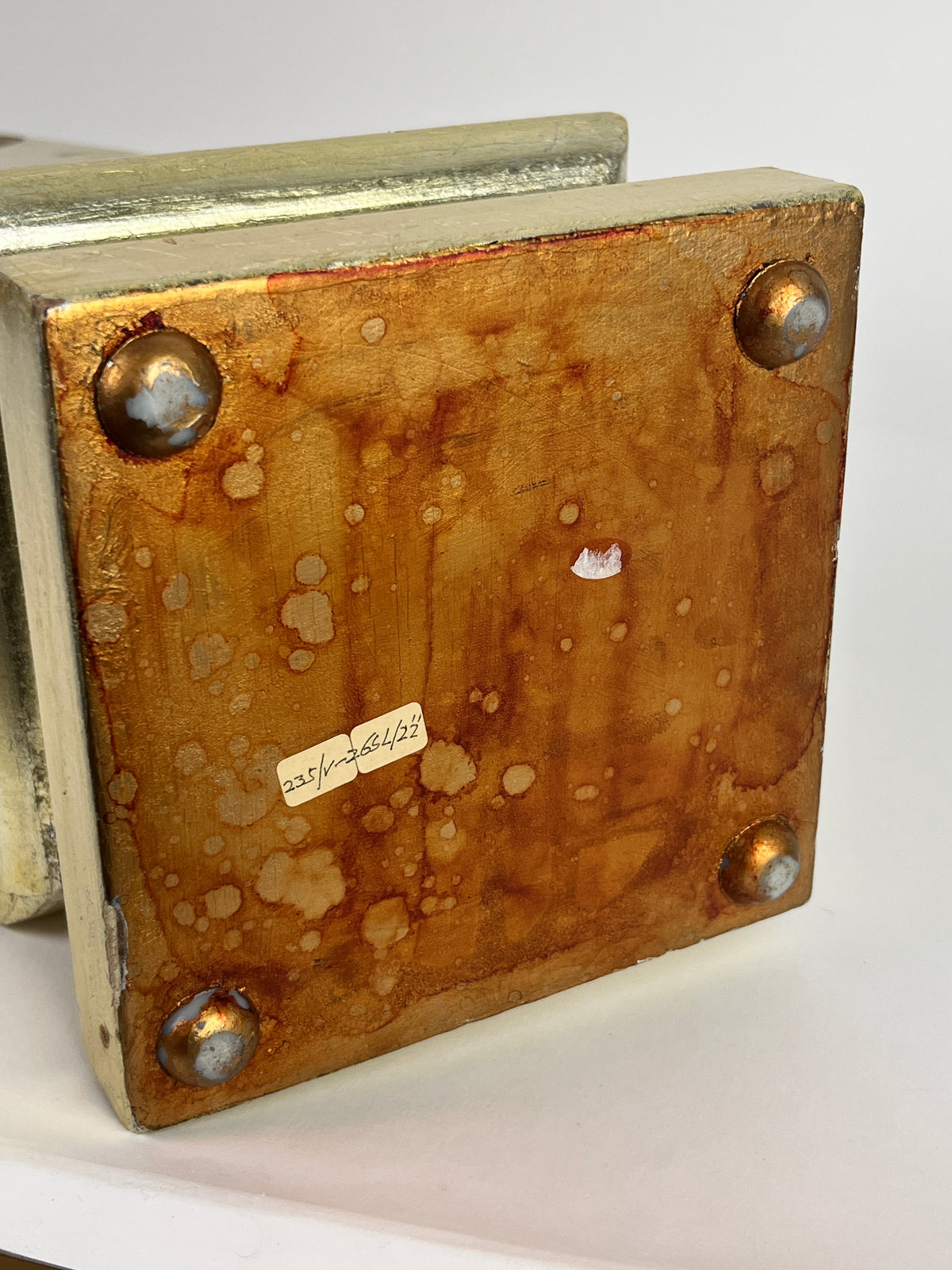 Vintage Celestial Gold Carved Wood Obelisk