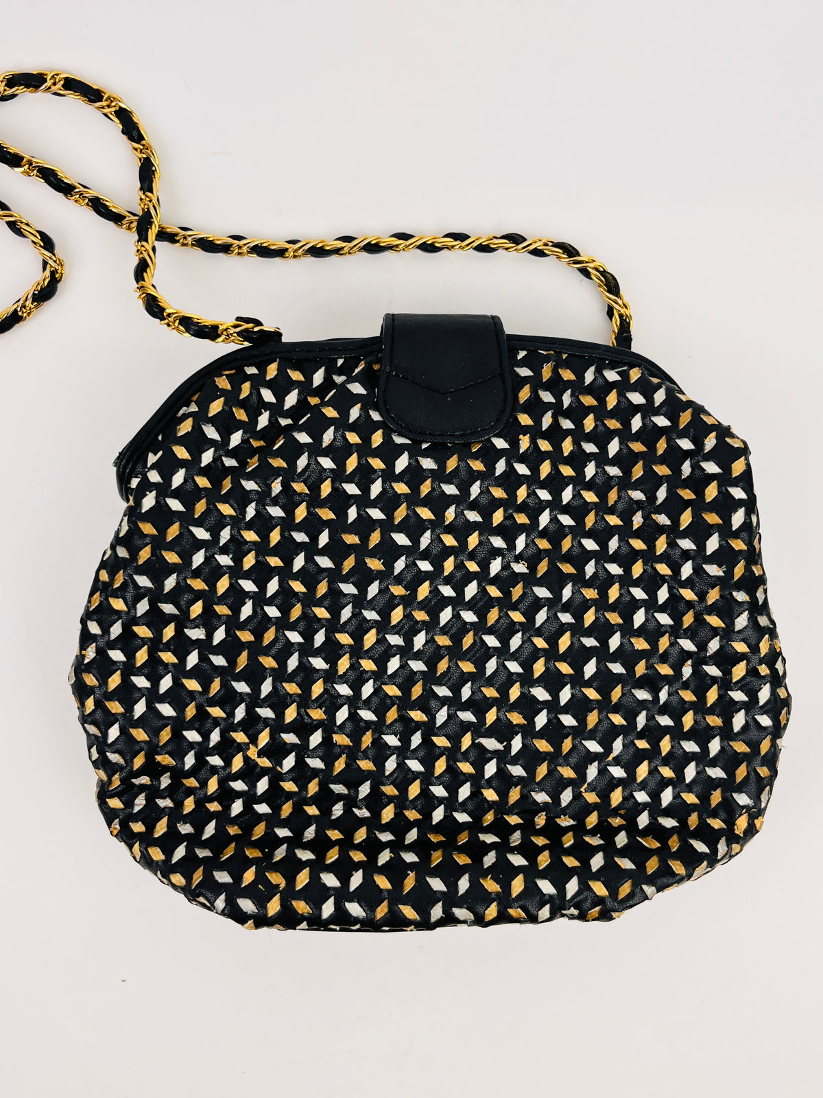 Vintage Silver, Gold & Black Bag