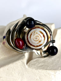 Vintage Handmade Modernist Shell Cuff