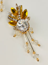 Vintage Rhinestone Statement Earrings