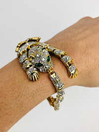 Vintage Rhinestone Leopard Bracelet
