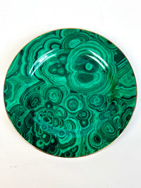 Vintage Malachite Demitasse Cups, Saucers, and Dessert Plates by Neiman Marcus
