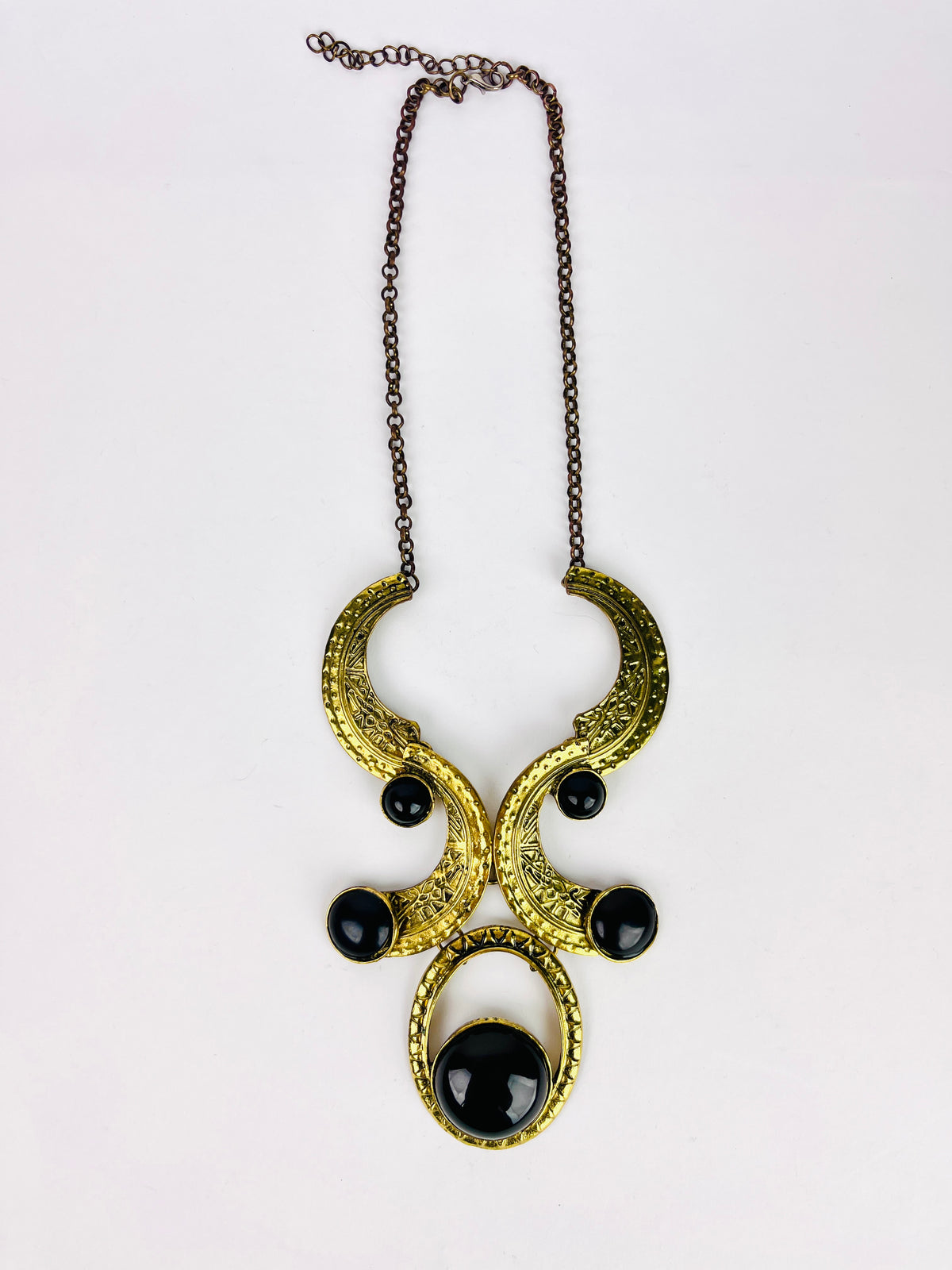 Aged Brass Statement Necklace